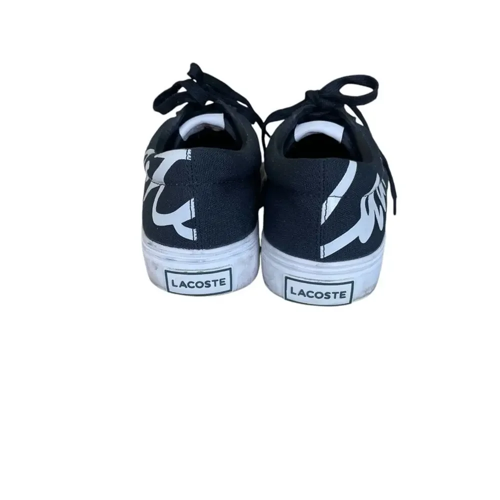 Lacoste Jump Serve Lace Up Men's Canvas Sneakers Black Size 8